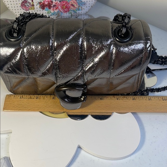 Coach Silver Metallic Quilted Shoulder Bag - Picture 16 of 16